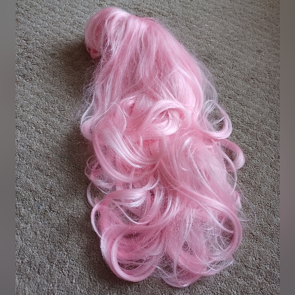 Women's Pastel Pink Long Wig - Picture 2 of 4